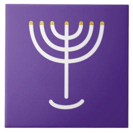 Menorah White Gold Lila Fliese