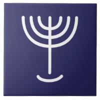 Menorah White Navy