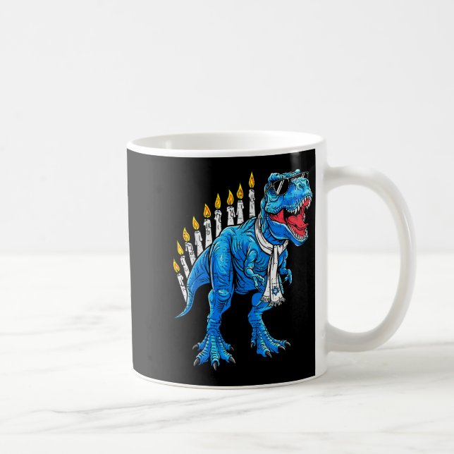 Menorasaurus Hanukkah T Rex Dinosaur Dino Chanukah Kaffeetasse (Rechts)