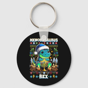 Menorasaurus Rex Dino Trex hässlicher Weihnachtspu Schlüsselanhänger