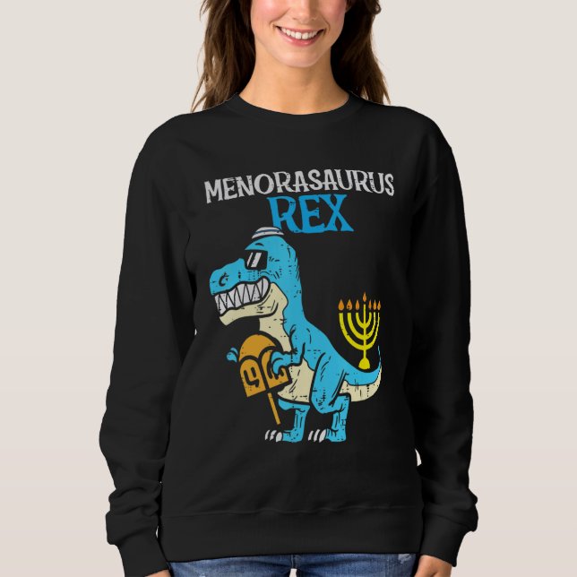 Menorasaurus Rex Jew Dino Trex Toddler Boys Hanukk Sweatshirt (Vorderseite)