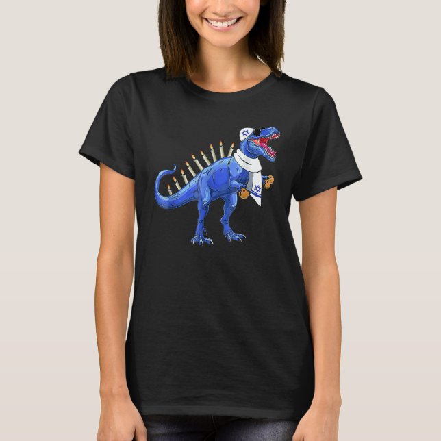 Menorasaurus Rex  Rex Dinosaur Hanukkah Mens Women T-Shirt (Vorderseite)