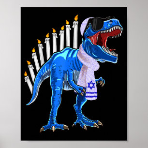 Menorasaurus Rex-Shirt T-Rex Dinosaur Chanukka Gif Poster