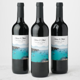 Menorca Gastgeschenk Hochzeit Personalisiert Wine  Weinetikett