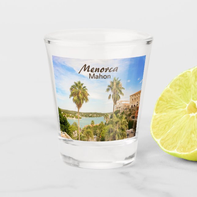 Menorca Mahon Souvenir Schnapsglas (Vorderseite)