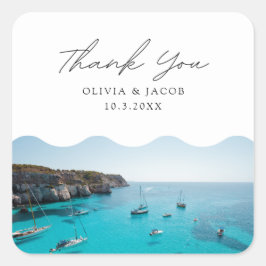 Menorca Spanien Foto Gastgeschenk Hochzeit Vielen Quadratischer Aufkleber