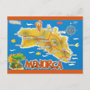 Menorca Spanien Illustriert Postkarte