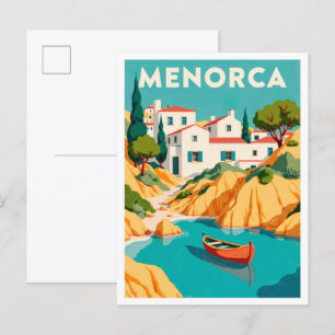 Menorca Spanien Kunst Vintage-Illustration Reise Postkarte