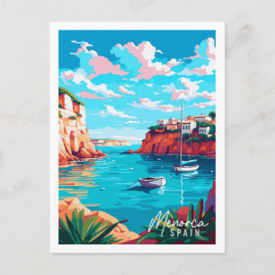 Menorca Spanien Vintage-Reiseillustration Po Postkarte