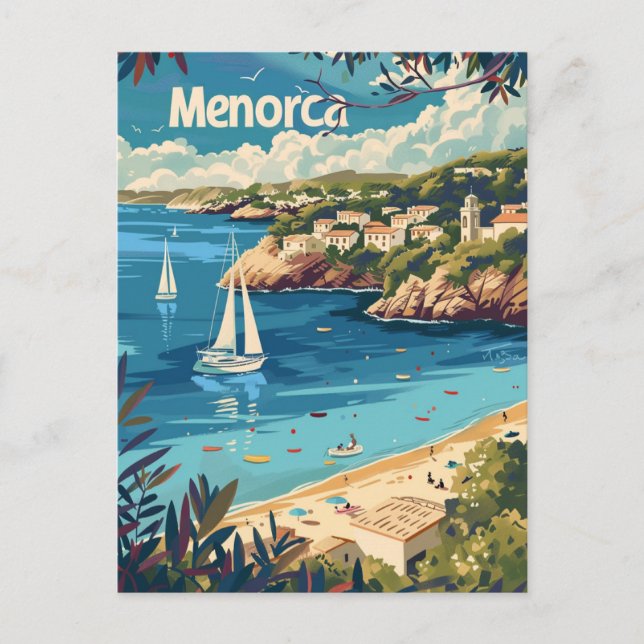 Menorca Vintag Postkarte (Vorderseite)
