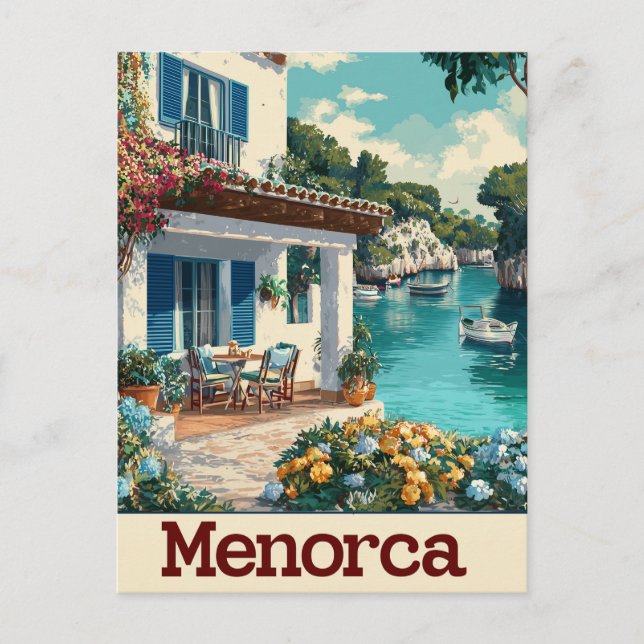 Menorca Vintage Postkarte (Vorderseite)