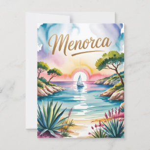 Menorca Wasserfarbe Postkarte