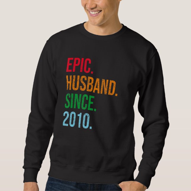 Mens 13th Wedding Anniversary Ideas Epic Husband S Sweatshirt (Vorderseite)