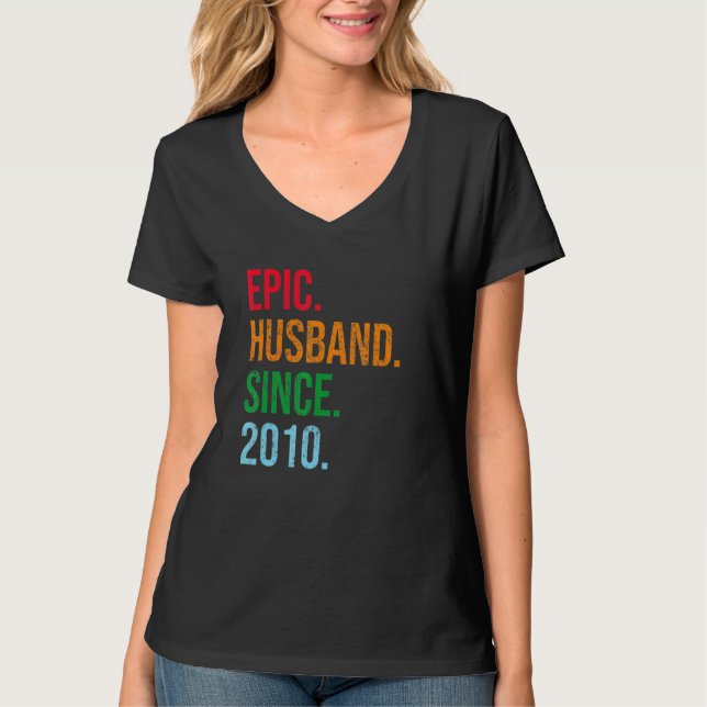 Mens 13th Wedding Anniversary Ideas Epic Husband S T-Shirt (Vorderseite)