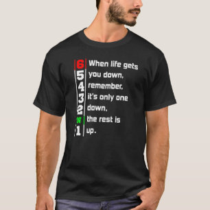 Mens 1 Down 6 Up Motorrad 1 T-Shirt