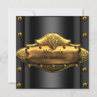 Mens 30. Geburtstag Party Gold Black Mans 3 Einladung