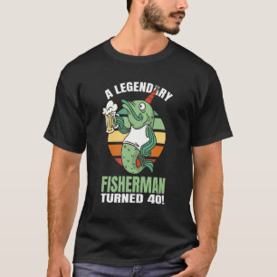 Mens 40. Geburtstag ein legendärer Angler wird 40  T-Shirt