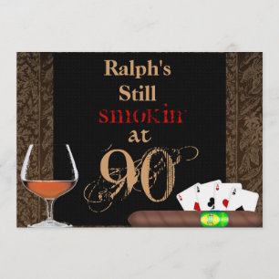 MENS 40. GeburtstagsZigarren, Poker BRANDY INVITAT Einladung