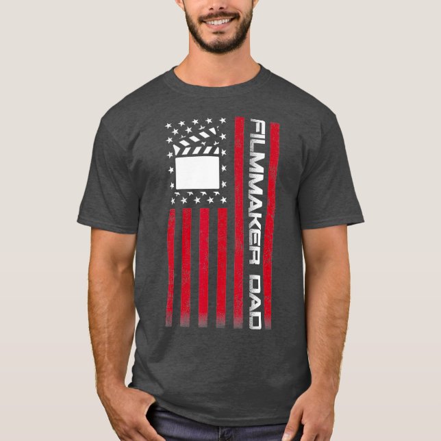 Mens 4. Juli US Flag Filmmaker Vater Geschenk für T-Shirt (Vorderseite)