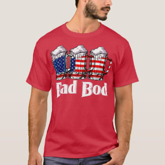Mens 4. Juli Vater Bod Beer Merica Amerikanisch T-Shirt