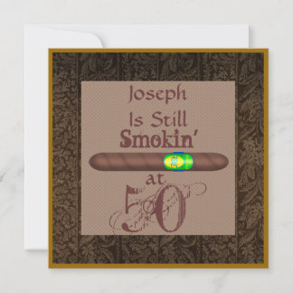 Mens 50th Birthday Cigar Invitations Personalized Einladung