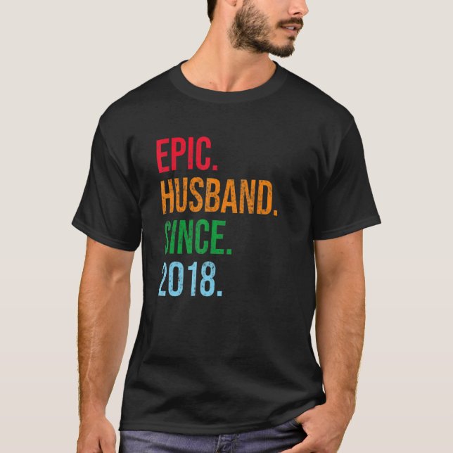 Mens 5th Wedding Anniversary Ideas Epic Husband Si T-Shirt (Vorderseite)
