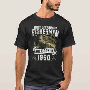 Mens 62 Jahre alt Fischerei Geburtstag Geboren 196 T-Shirt