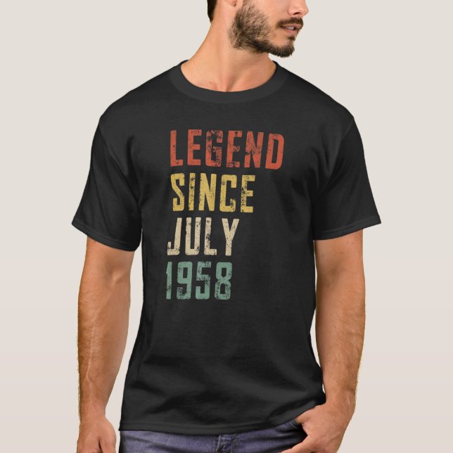 Mens 64 Jahre alte Legende seit Juli 1958 64. Gebu T-Shirt (Vorderseite)