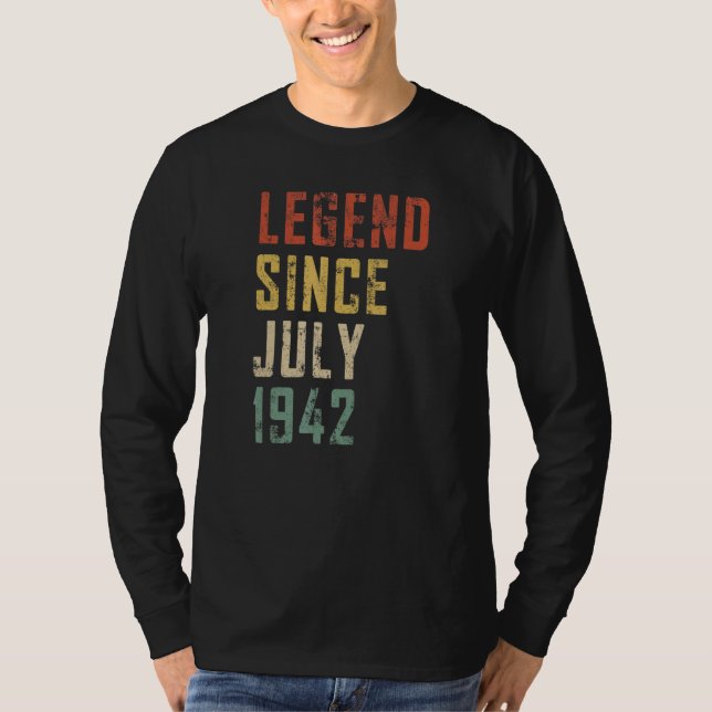 Mens 80 Jahre alte Legende seit Juli 1942 80. Gebu T-Shirt (Vorderseite)