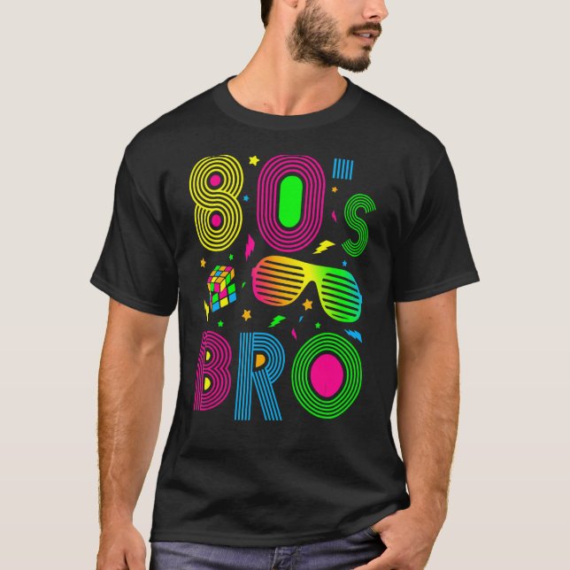 Mens 80's Bro Achtzigers Party Dress Retro T-Shirt (Vorderseite)