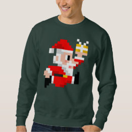 Men's 8-Bit Weihnachtsklaus Ugly Christmas Sweatsh Sweatshirt