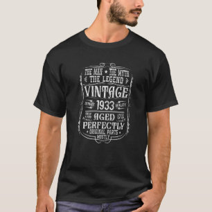 Mens 90. Geburtstag Man Myth Legend Vintag 1933 9 T-Shirt