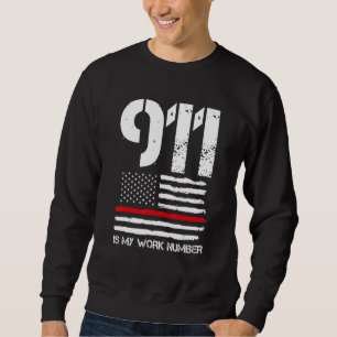 Mens 911 ist mein Feuerwehrmann mit Arbeitsnummer Sweatshirt