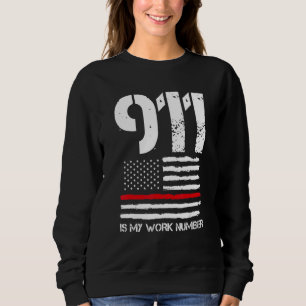 Mens 911 ist mein Feuerwehrmann mit Arbeitsnummer Sweatshirt