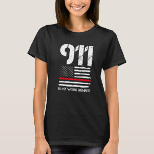 Mens 911 ist mein Feuerwehrmann mit Arbeitsnummer T-Shirt