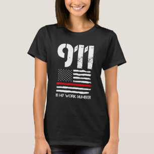 Mens 911 ist mein Feuerwehrmann mit Arbeitsnummer T-Shirt