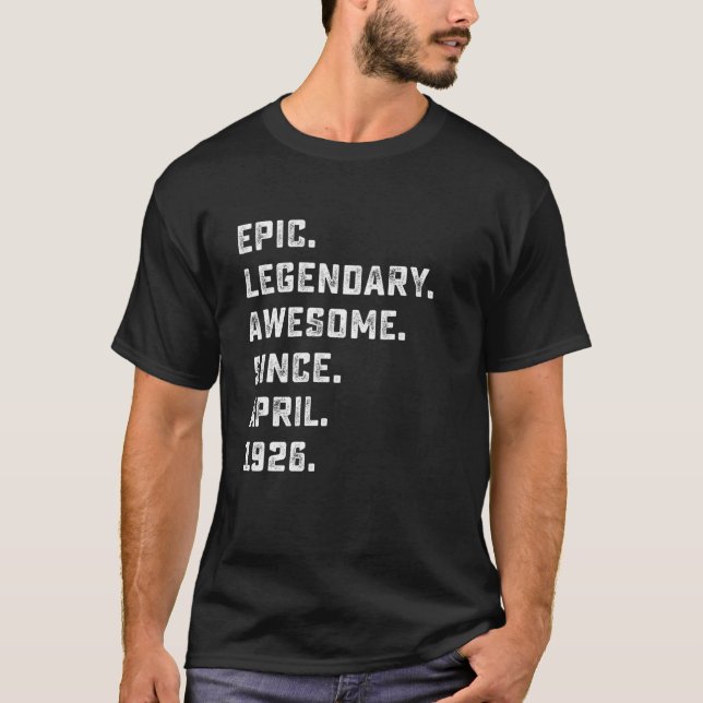 Mens 95Th Birthday Gifts Epic Awesome Legend Since T-Shirt (Vorderseite)