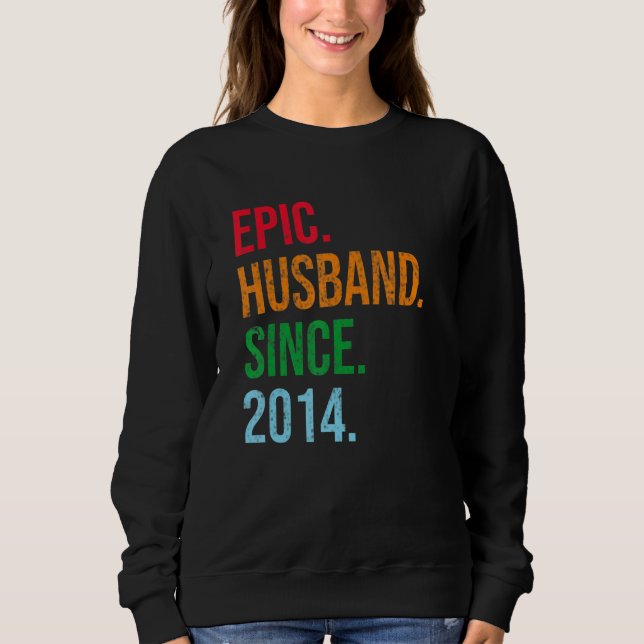 Mens 9th Wedding Anniversary Ideas Epic Husband Si Sweatshirt (Vorderseite)