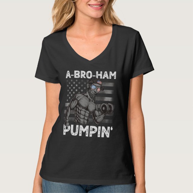 Mens A Bro Ham Pumpin Bro Lincoln  4th of July Gym T-Shirt (Vorderseite)