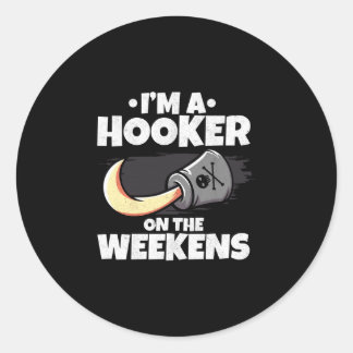 Mens a on the weekends freebooter sea thief pirate runder aufkleber