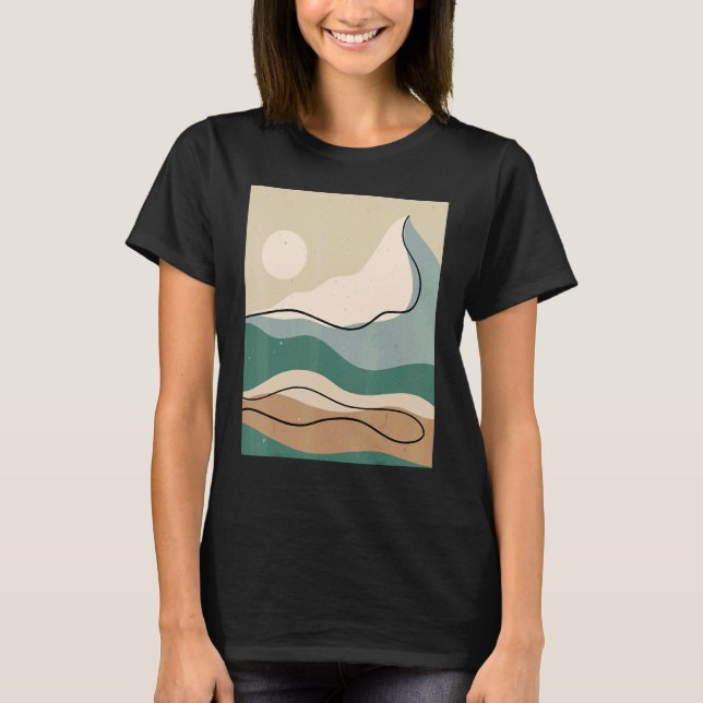 Mens Abstract Mountains Landscape Nature Sky Minim T-Shirt (Vorderseite)