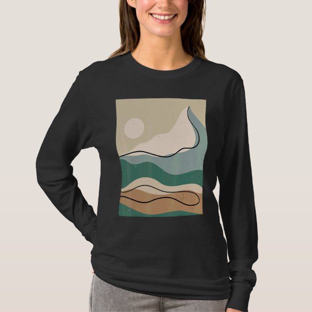 Mens Abstract Mountains Landscape Nature Sky Minim T-Shirt (Vorderseite)