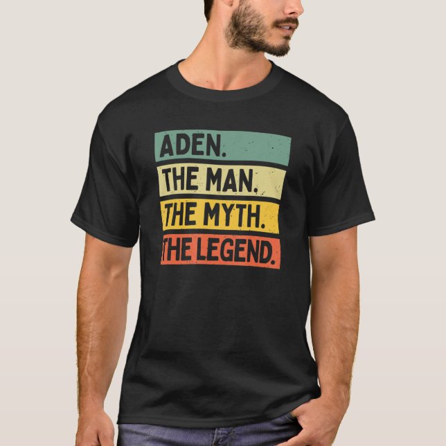Mens Aden Der Mensch Der Mythos Der Legende Person T-Shirt (Vorderseite)