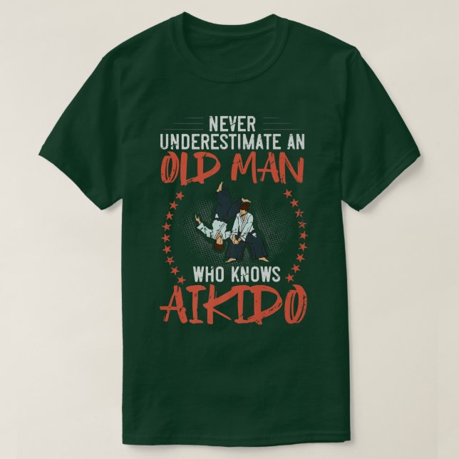 Mens Aikido Martial Arts Fighter Anfängertraining T-Shirt (Design vorne)