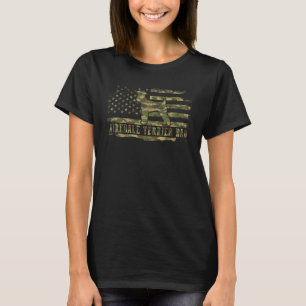 Mens Airedale Terrier Vater Camouflage American Fl T-Shirt