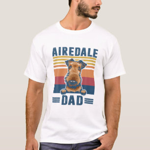 Mens Airedale Vater Vater Retro Airedale Geschenke T-Shirt