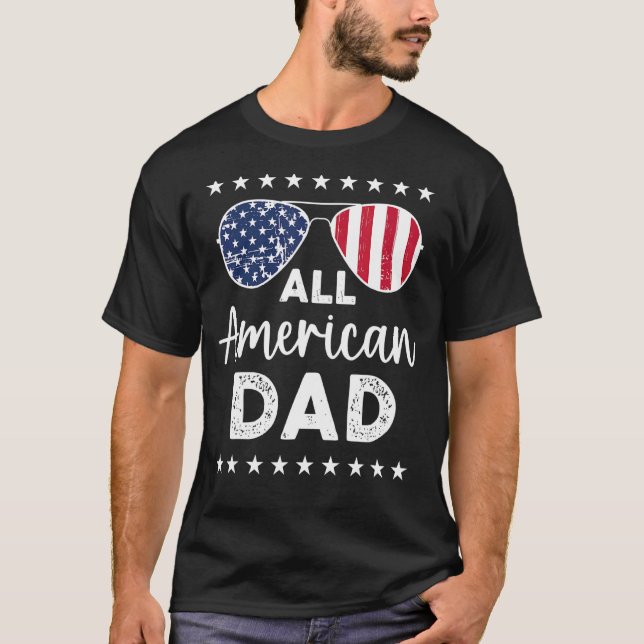 Mens All American Vater US Flag Sonnenbrille für M T-Shirt (Vorderseite)