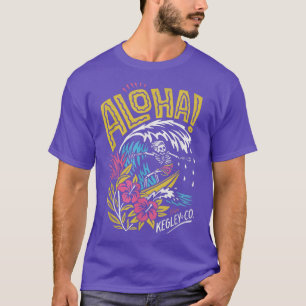 Mens Aloha Hawaii Skeleton Surf Beach Summer Lover T-Shirt