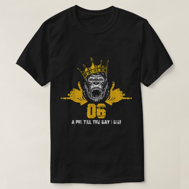 Mens Alpha African 1906 Fraternity Hand Sign Ape C T-Shirt (Design vorne)