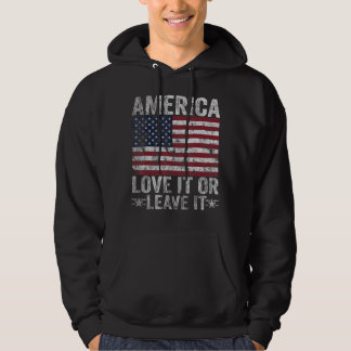 Mens America Liebe es oder Verlass es Patriotic 4. Hoodie